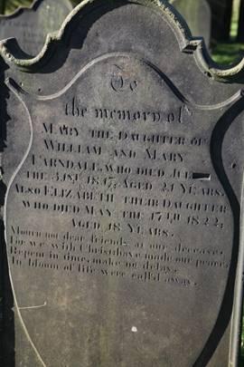 A close-up of a tombstone

Description automatically generated