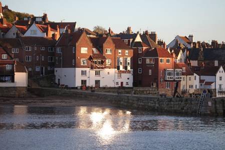 A row of houses next to a body of water

Description automatically generated