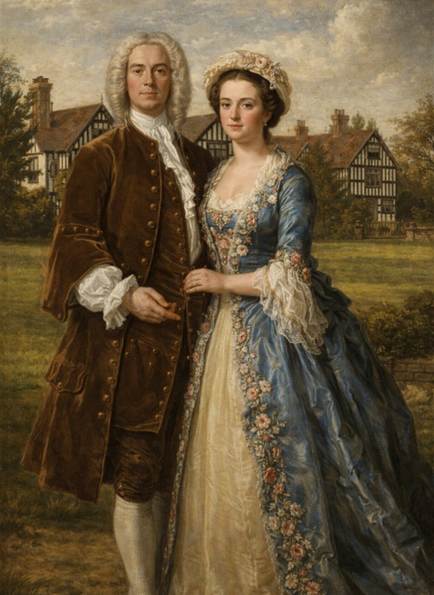 Eighteenth century couple at manor