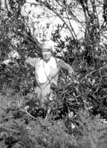 A person standing in a bush

Description automatically generated