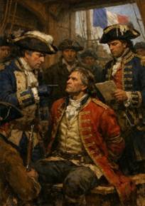 Captured British captain scene