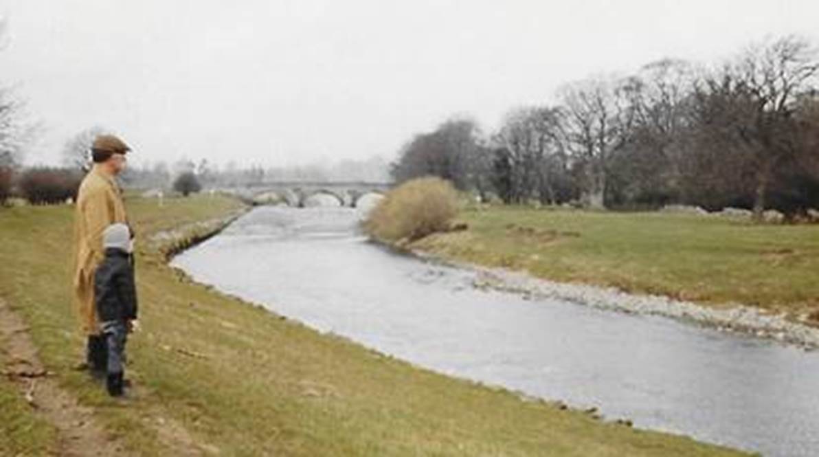 A river running through a grassy area

Description automatically generated