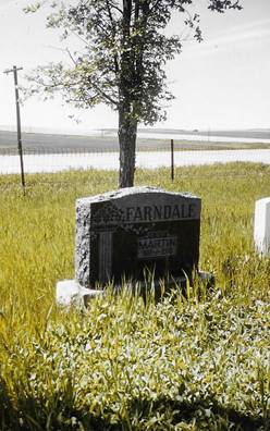 A grave stone in a grassy field

Description automatically generated