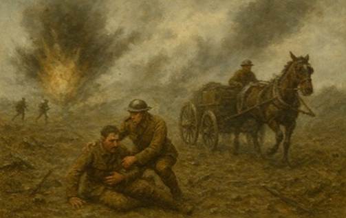 A painting of soldiers in a field

AI-generated content may be incorrect.