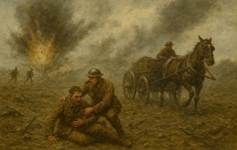 A painting of soldiers in a field

AI-generated content may be incorrect.