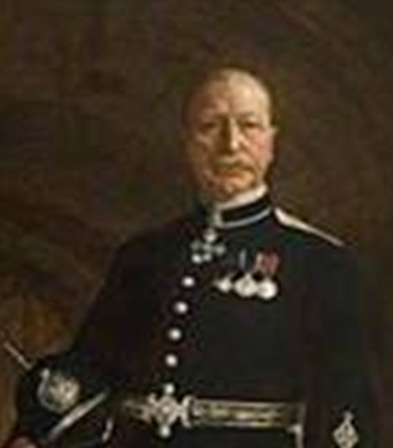 A person in a uniform holding a sword
Description automatically generated