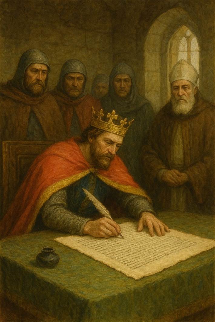 A painting of a person signing a document

AI-generated content may be incorrect.