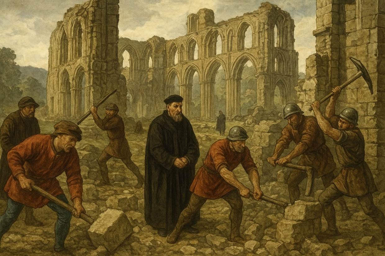 A group of men working in ruins

AI-generated content may be incorrect.